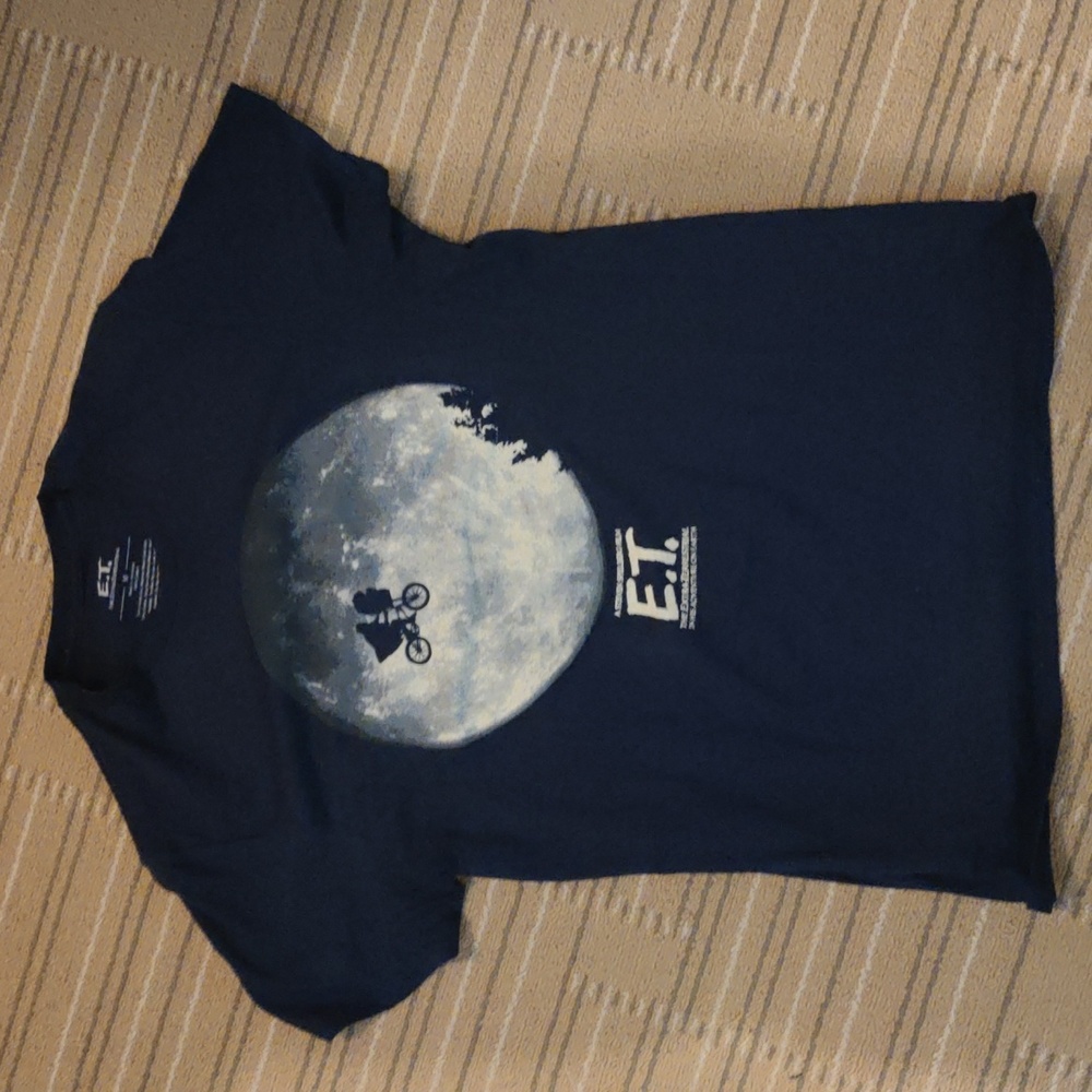 New E. T. Shirt size medium dark blue